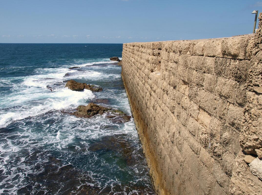 a sea wall under repair